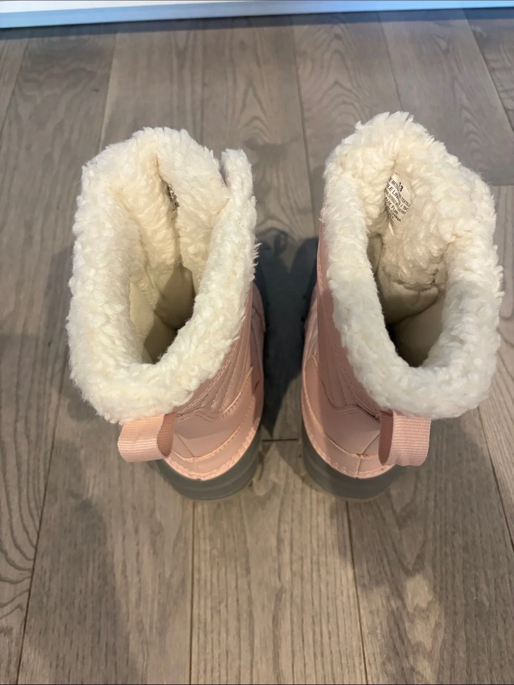 Girls Pink and Gray Kids Snow Boot with Faux-Fur Collar